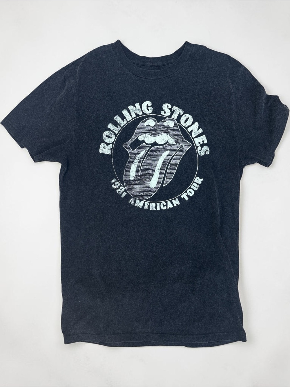 the Rolling Stones Black Short Sleeve Logo Tee